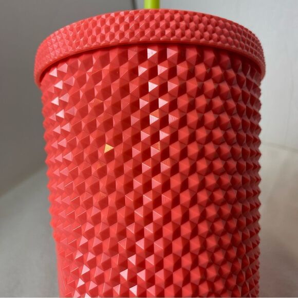 Starbucks Dragonfruit Pink Studded Tumbler Yellow Straw New W/Tags - Picture 4 of 5